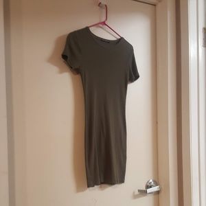 BRANDY MELVILLE olive short sleeve mini dress